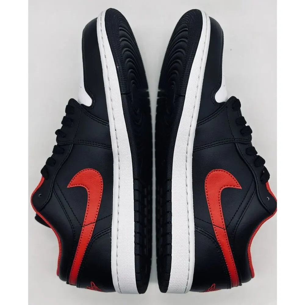 NEW Nike Air Jordan 1 Low Black Fire Red White Toe 553558-063 Men’s Size Multi